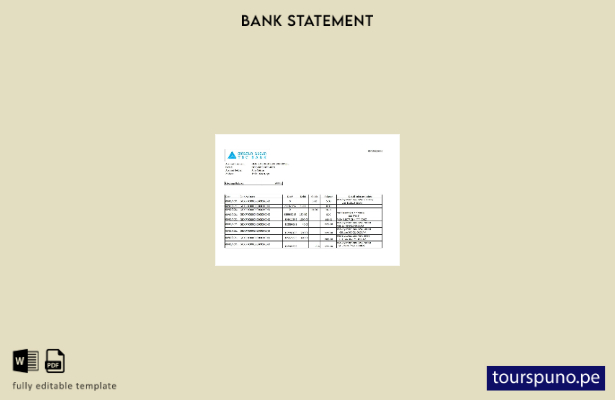 listo para imprimir Extracto bancario TBC de Georgia plantilla fácil de completa